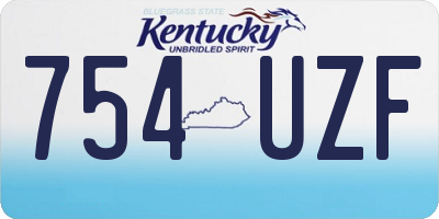 KY license plate 754UZF