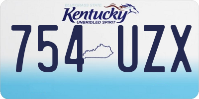 KY license plate 754UZX