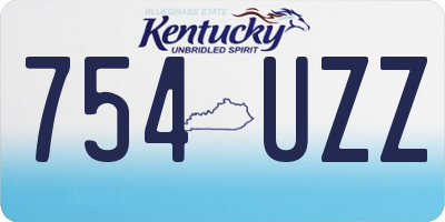 KY license plate 754UZZ