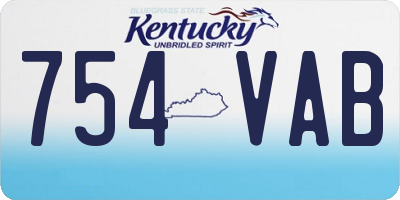 KY license plate 754VAB