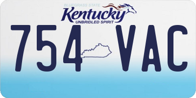 KY license plate 754VAC
