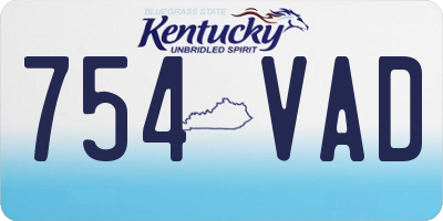 KY license plate 754VAD