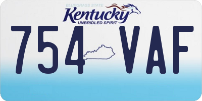 KY license plate 754VAF