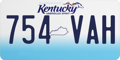 KY license plate 754VAH