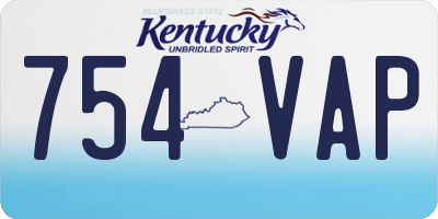 KY license plate 754VAP