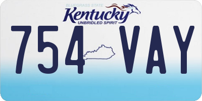 KY license plate 754VAY