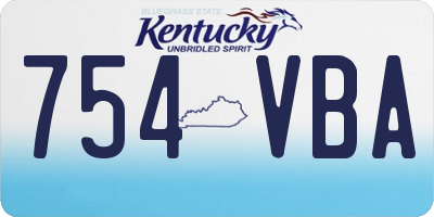 KY license plate 754VBA