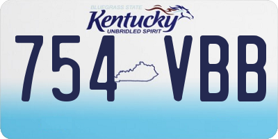 KY license plate 754VBB