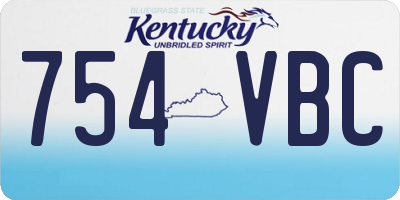 KY license plate 754VBC
