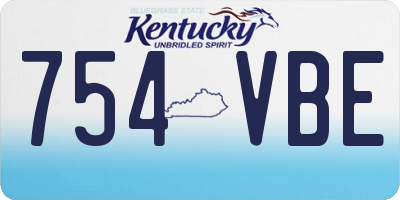 KY license plate 754VBE