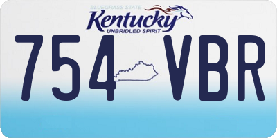 KY license plate 754VBR