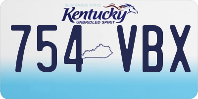 KY license plate 754VBX