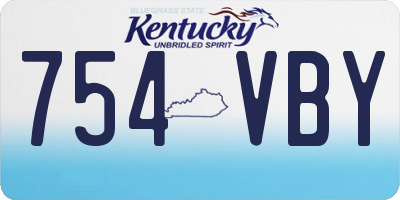 KY license plate 754VBY