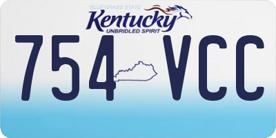 KY license plate 754VCC