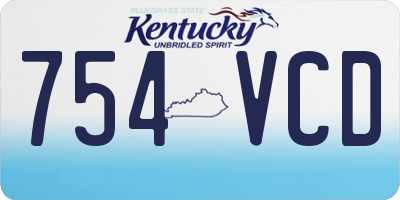 KY license plate 754VCD