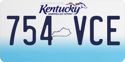 KY license plate 754VCE