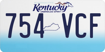 KY license plate 754VCF
