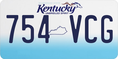 KY license plate 754VCG