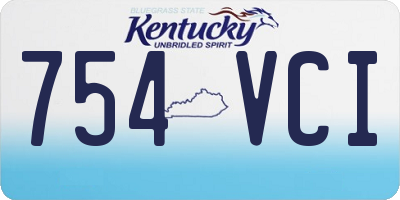 KY license plate 754VCI