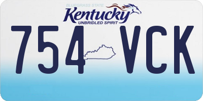 KY license plate 754VCK