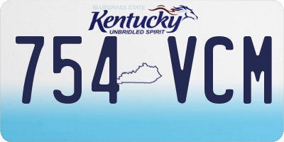 KY license plate 754VCM
