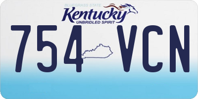 KY license plate 754VCN