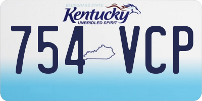 KY license plate 754VCP