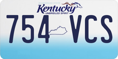 KY license plate 754VCS