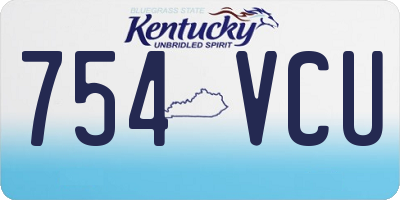 KY license plate 754VCU