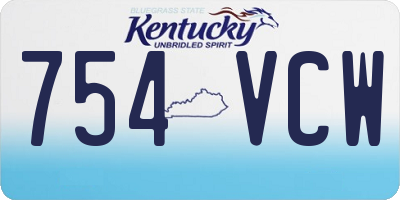 KY license plate 754VCW