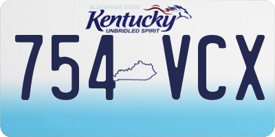 KY license plate 754VCX