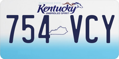 KY license plate 754VCY