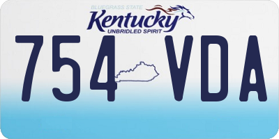 KY license plate 754VDA
