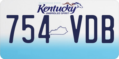 KY license plate 754VDB