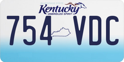 KY license plate 754VDC