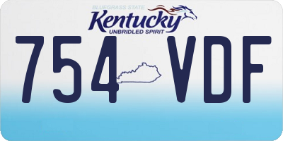 KY license plate 754VDF