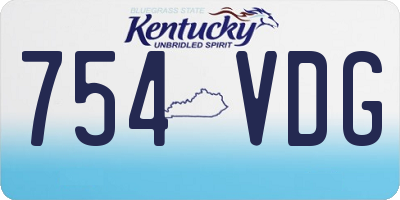 KY license plate 754VDG
