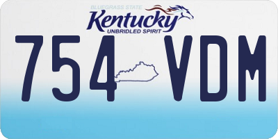KY license plate 754VDM