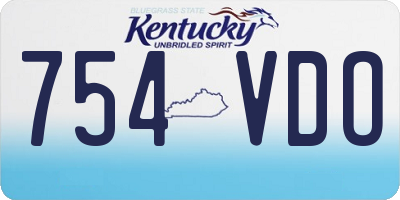 KY license plate 754VDO