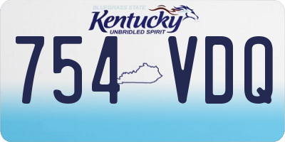 KY license plate 754VDQ