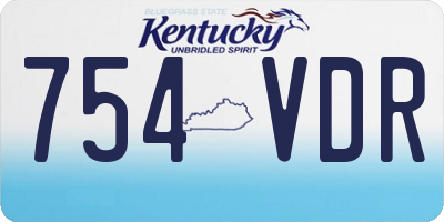 KY license plate 754VDR