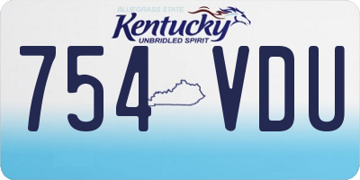 KY license plate 754VDU