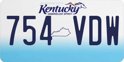 KY license plate 754VDW