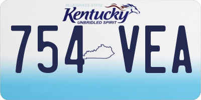 KY license plate 754VEA