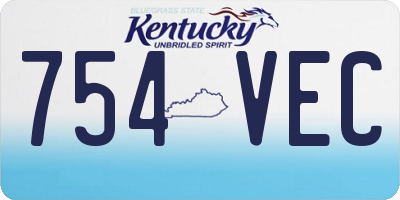 KY license plate 754VEC