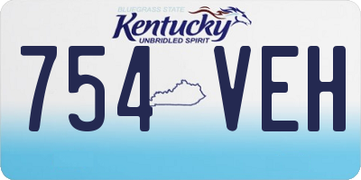 KY license plate 754VEH