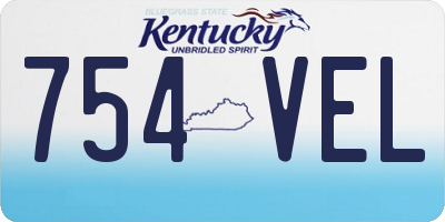 KY license plate 754VEL