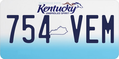 KY license plate 754VEM