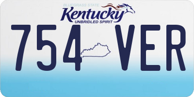 KY license plate 754VER