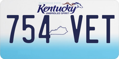 KY license plate 754VET